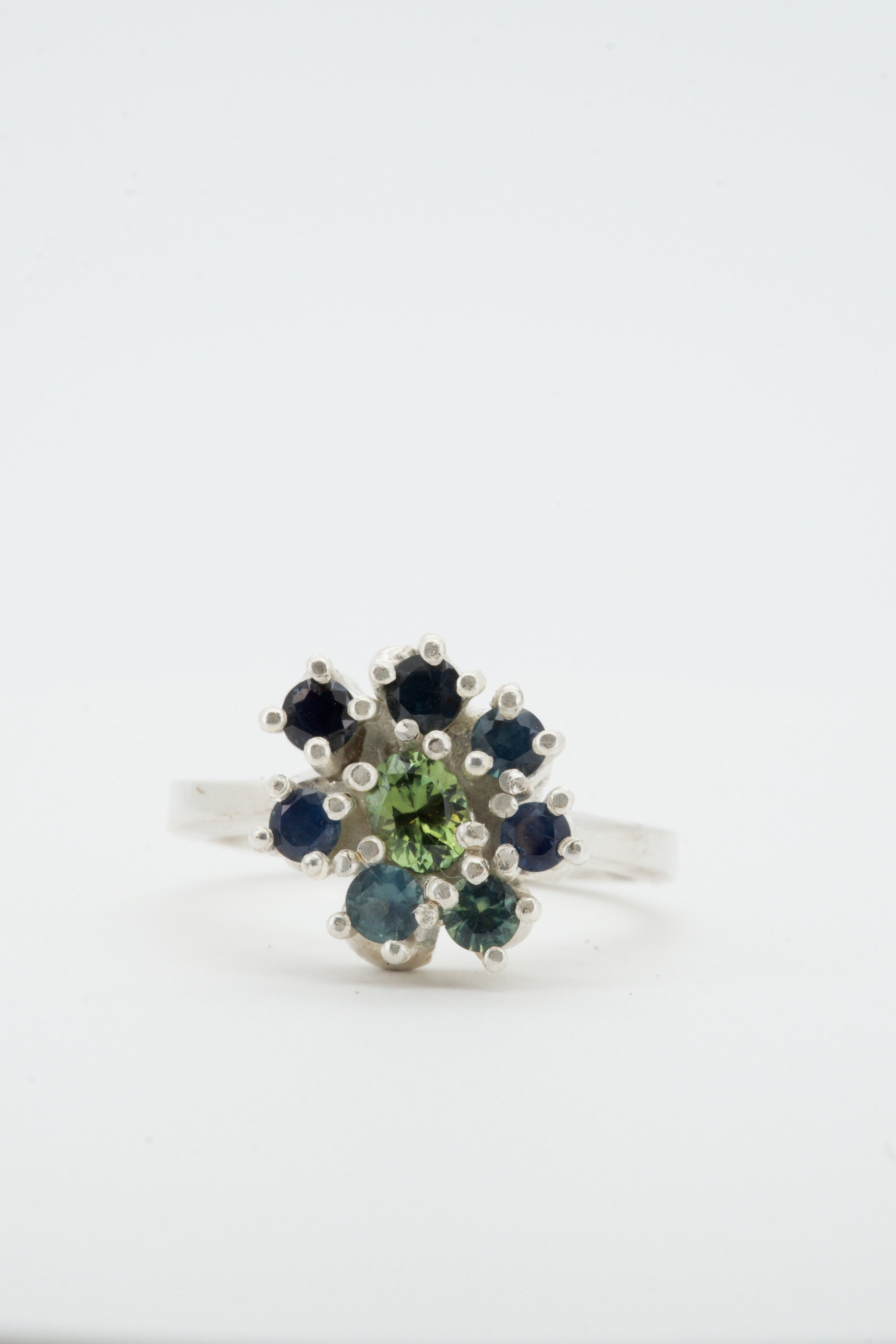 green sapphire & reject sapphires + silver