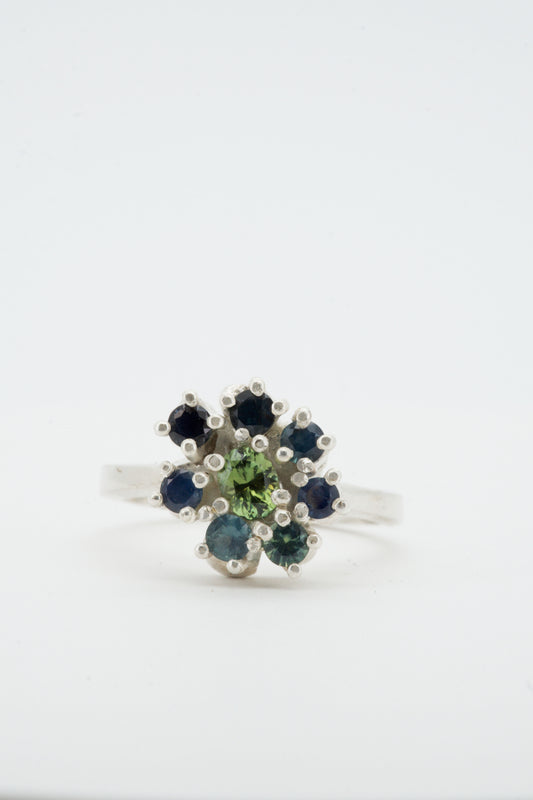 green sapphire & reject sapphires + silver