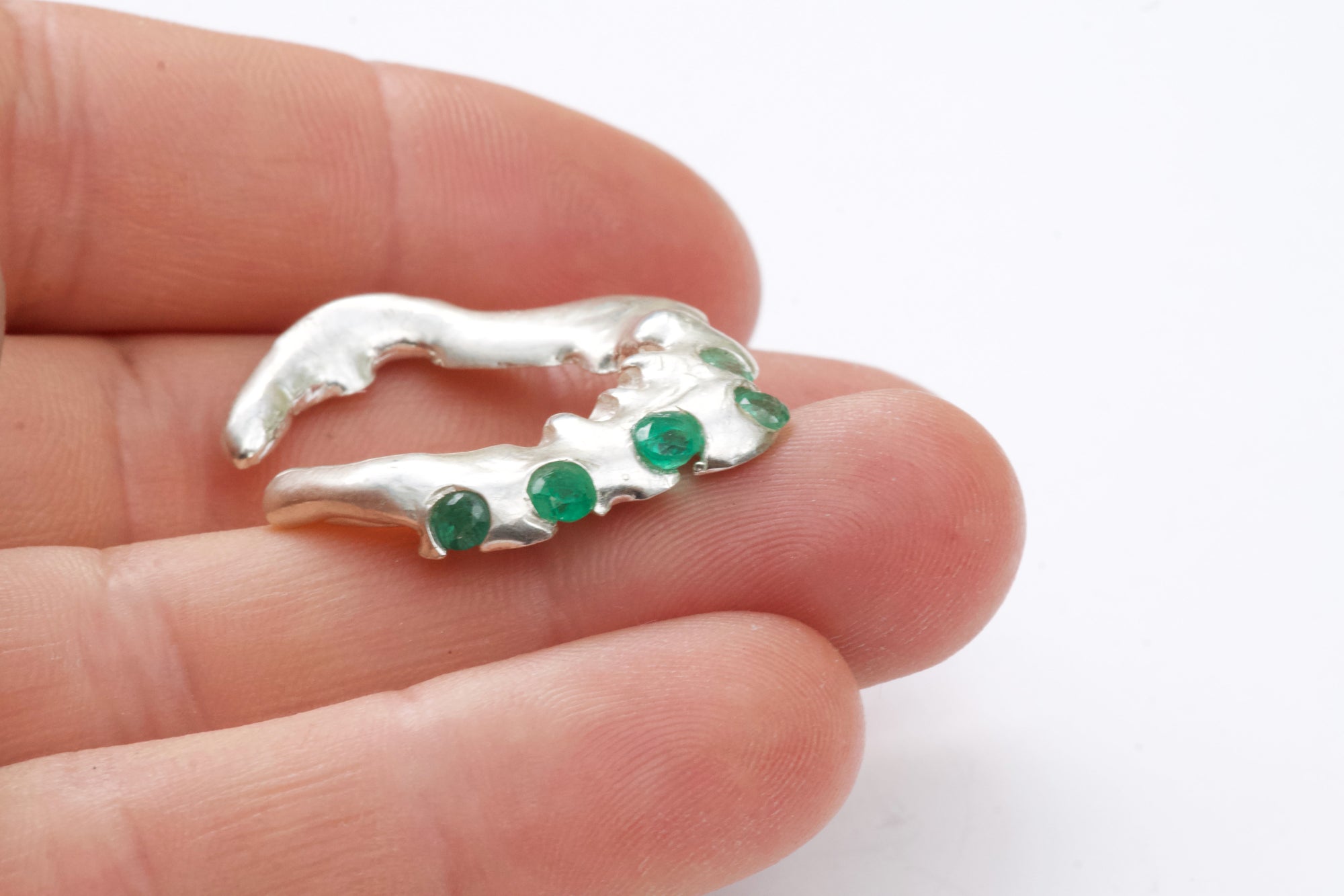 Not for Wearing - silver + reject emeralds