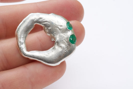 Not for Wearing - silver + reject emeralds