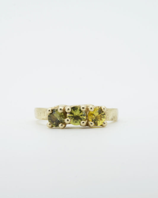 yellow sapphires + solid 14ct yellow gold