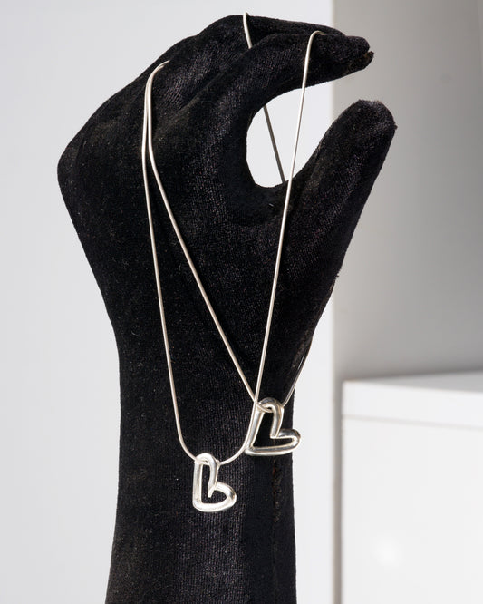 Heart + snake chain necklace