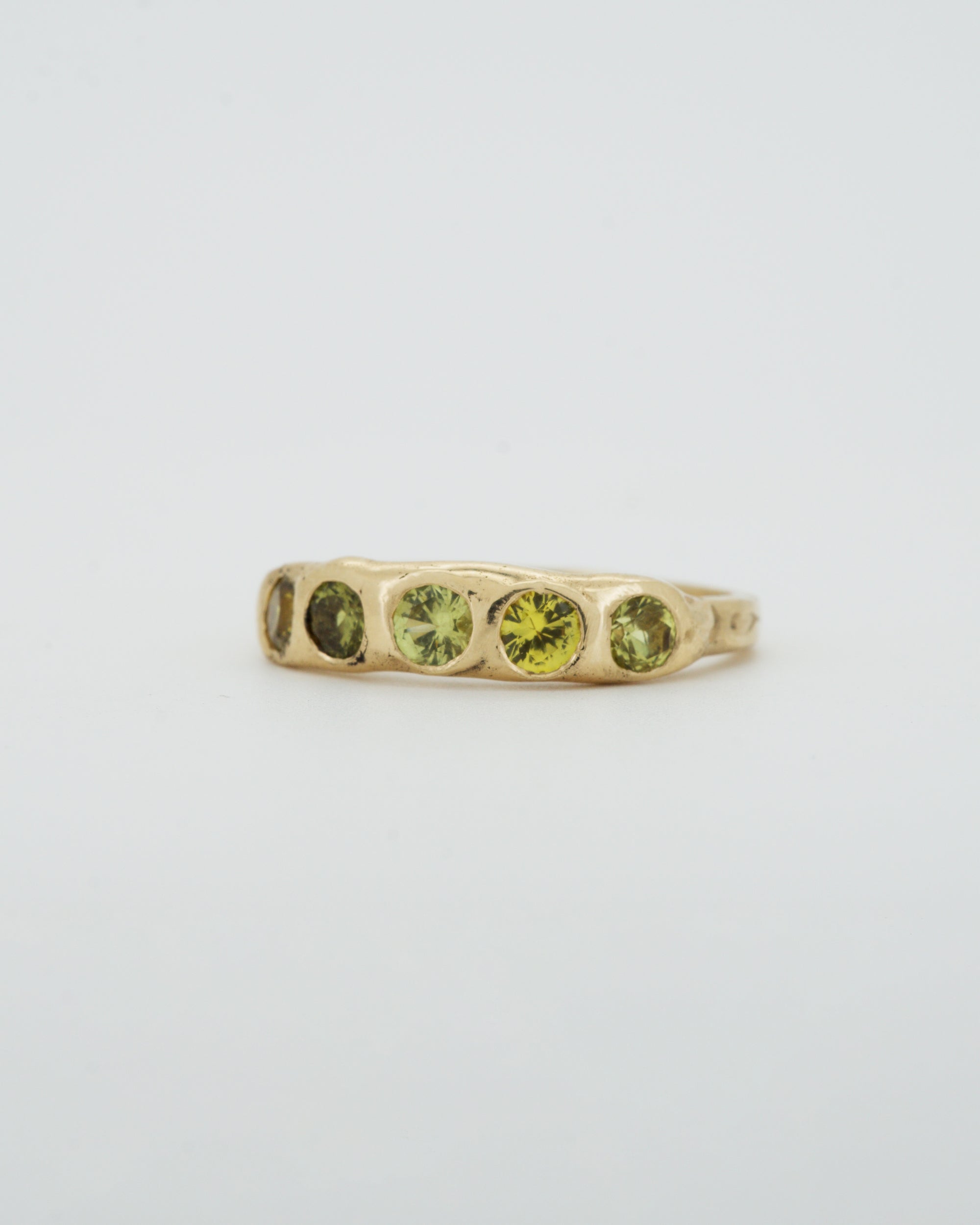 yellow sapphires + solid 9ct yellow gold band