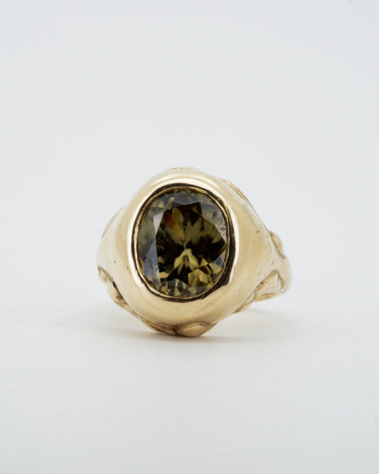 Zircon + solid 9ct yellow gold