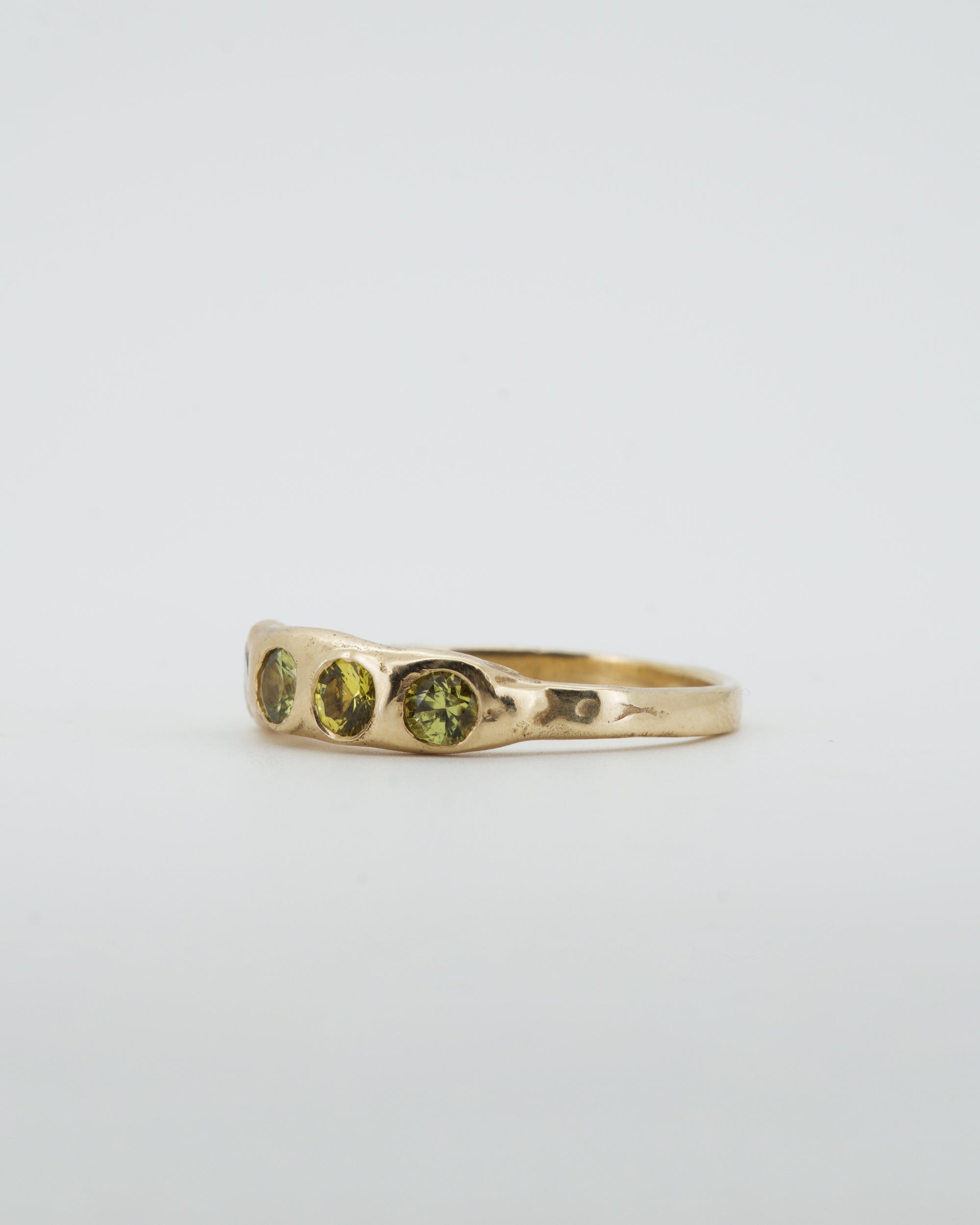 yellow sapphires + solid 9ct yellow gold band