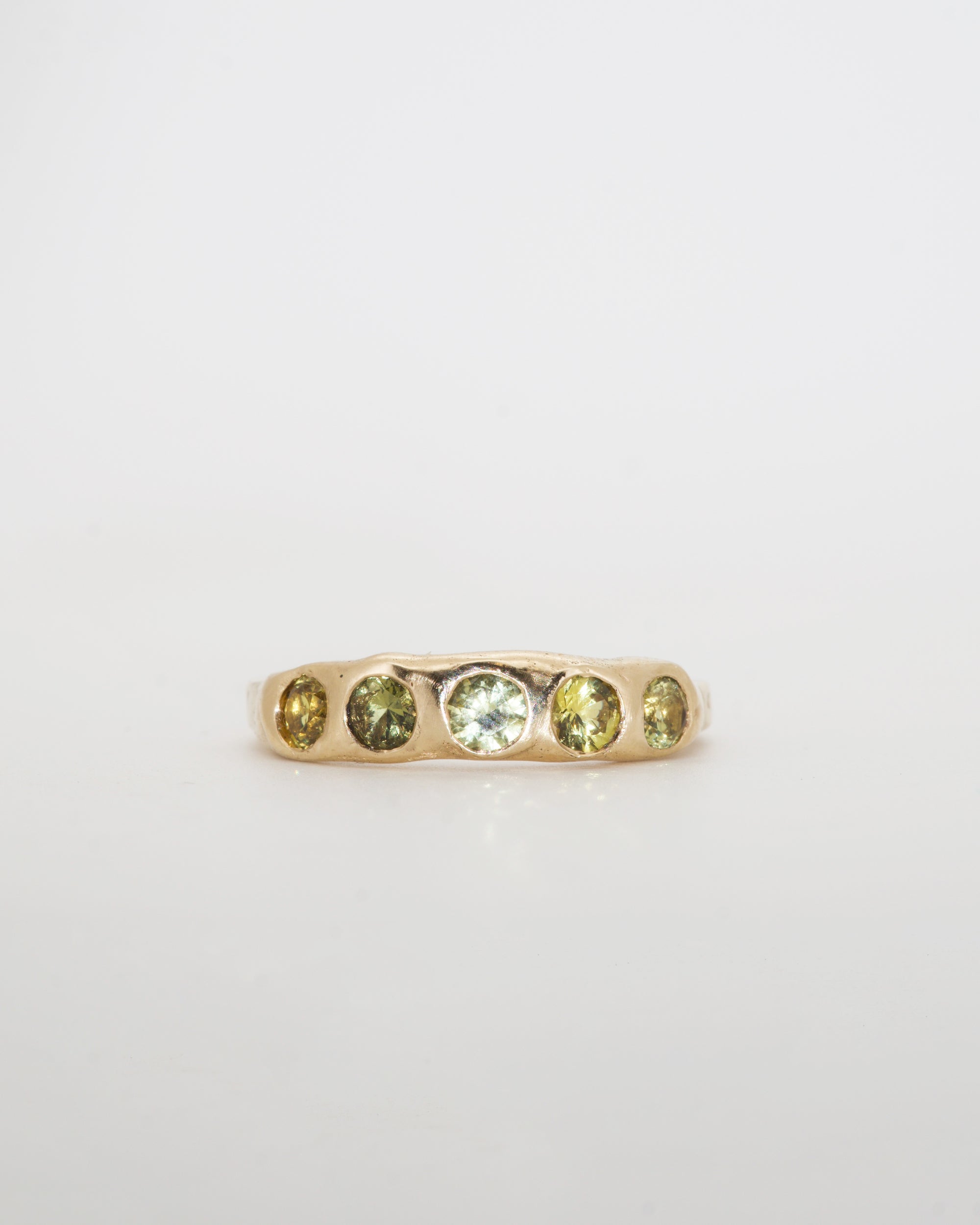 yellow sapphires + solid 9ct yellow gold band