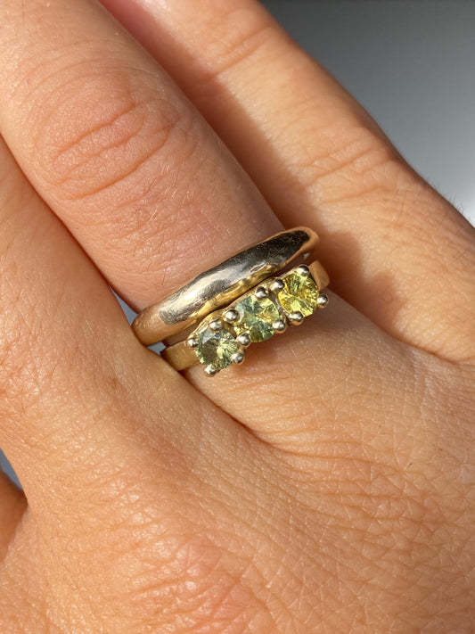 yellow sapphires + solid 14ct yellow gold